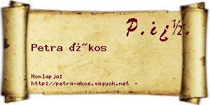 Petra Ákos névjegykártya